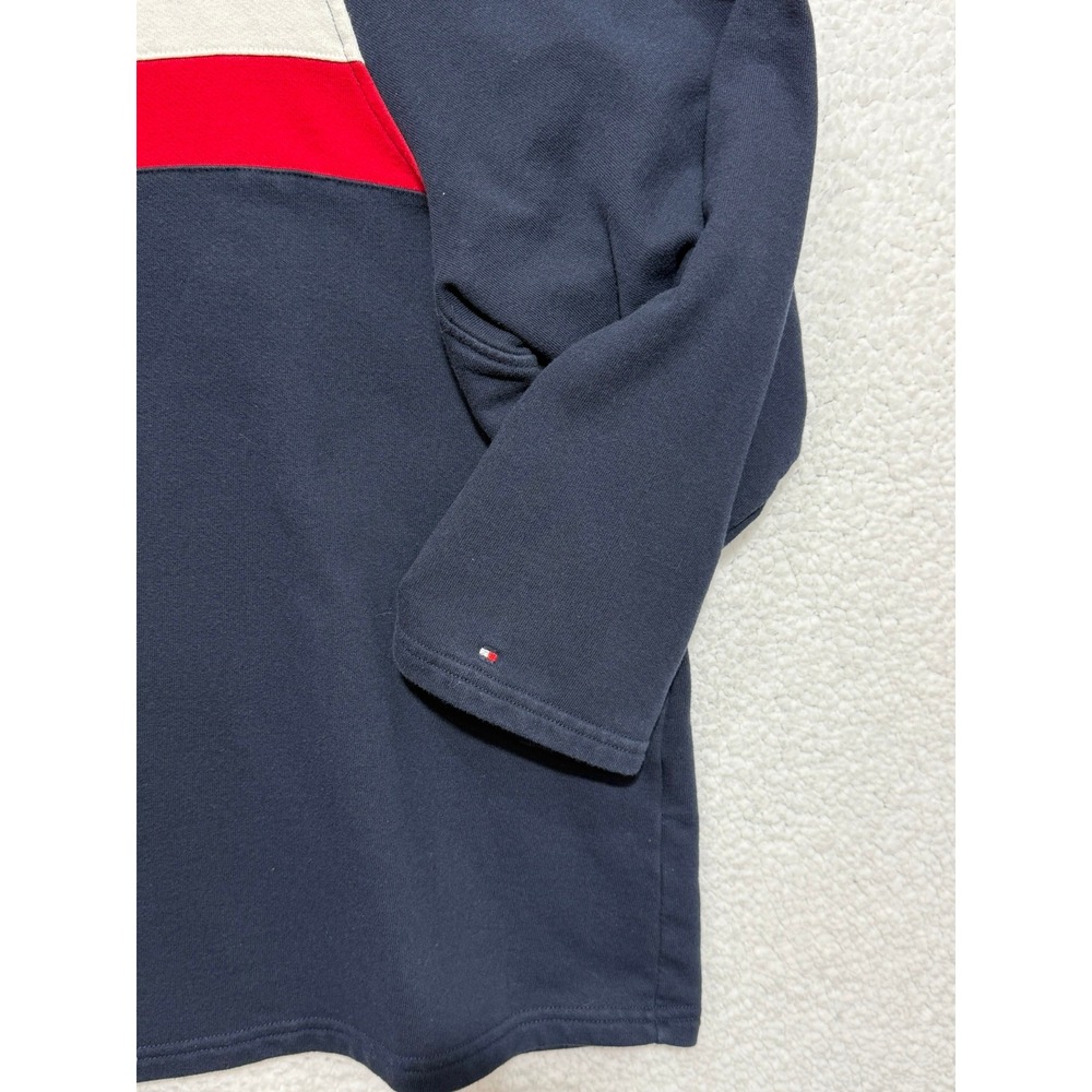Tommy Hilfiger Mens 3X Quarter Zip Pullover Navy Blue Red White TJIKGK066E - Picture 2 of 9